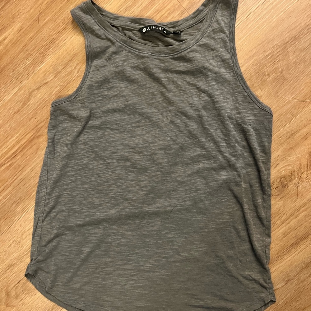Athleta Charcoal Keyhole Back Tank Top